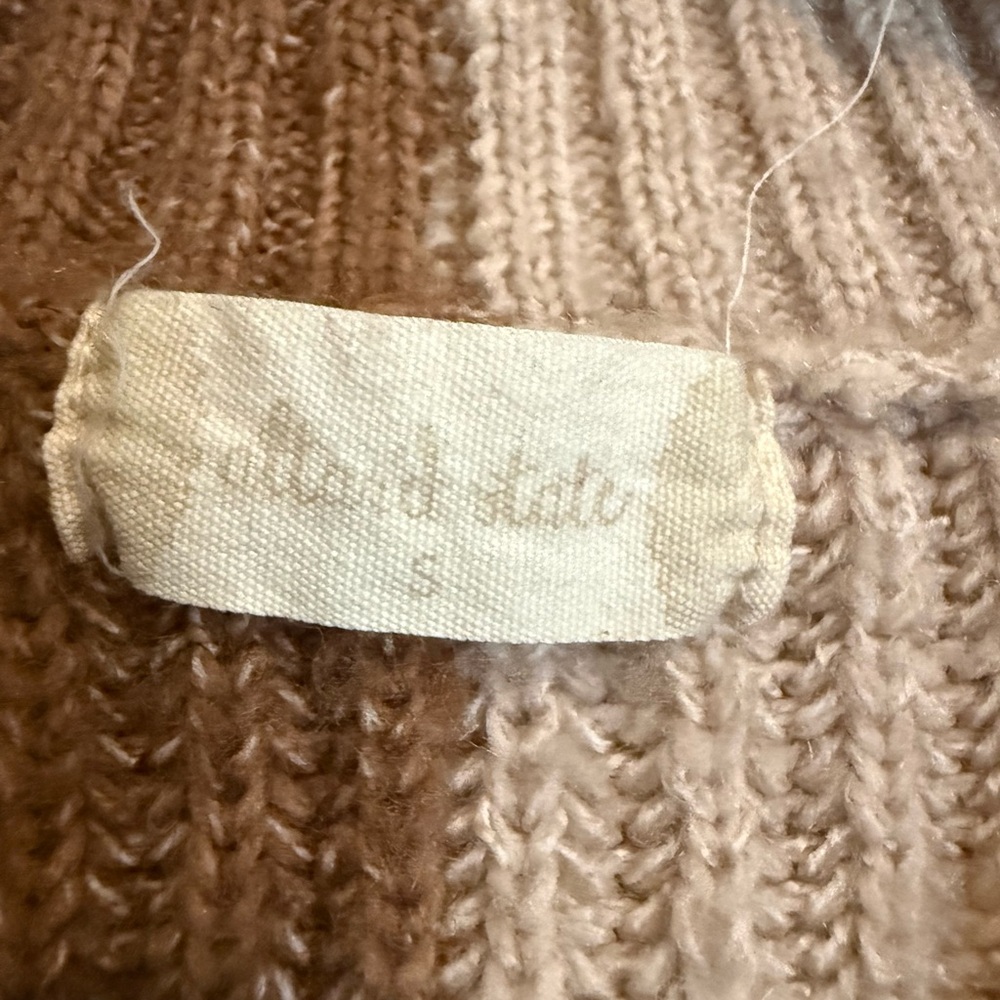 Altar'd State Two-Tone Ribbed V-Neck Sweater — Brown & Beige - Picture 3 of 3